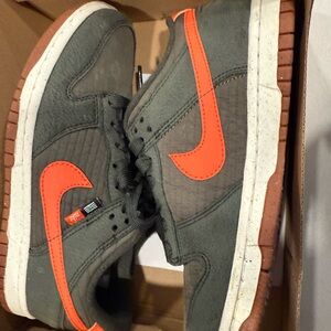Nike Dunk Low in Olive and Bright Orange